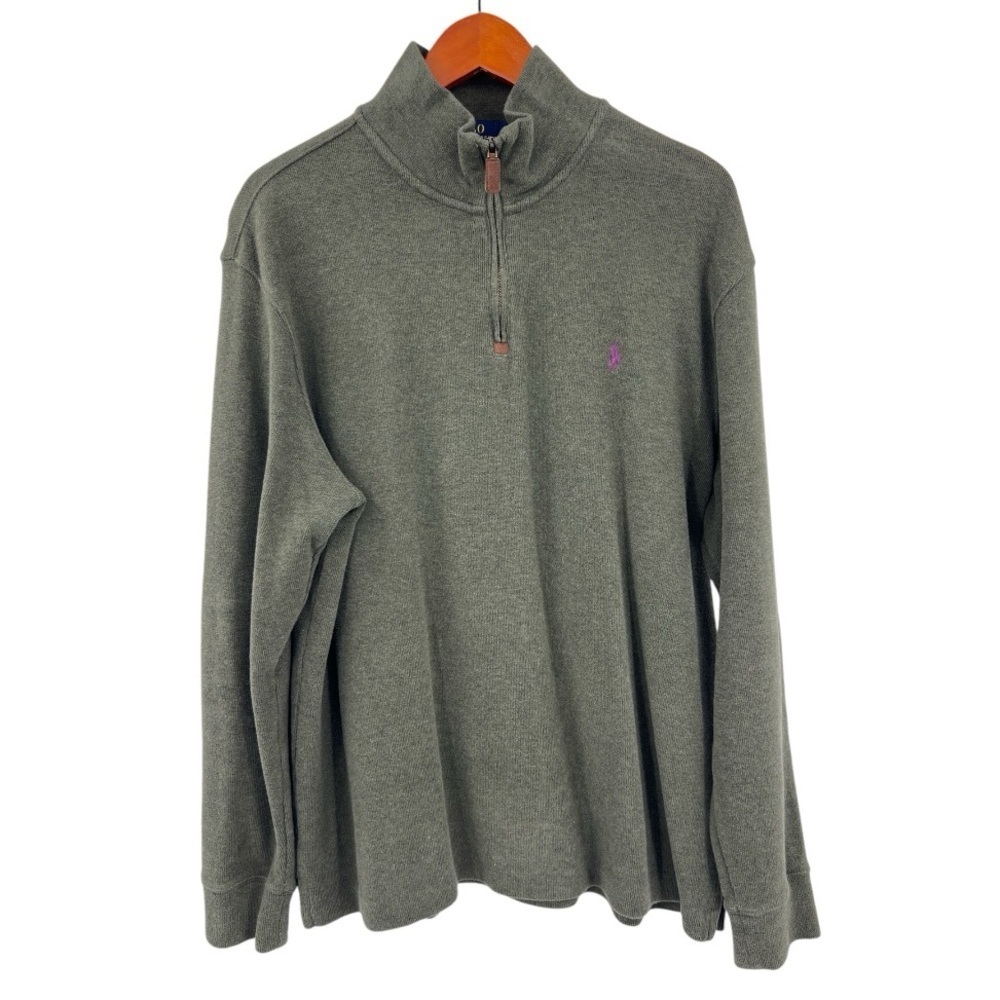 Polo Ralph Lauren piece is a classic Quarter-Zip Pullover French Rib/Estate Rib